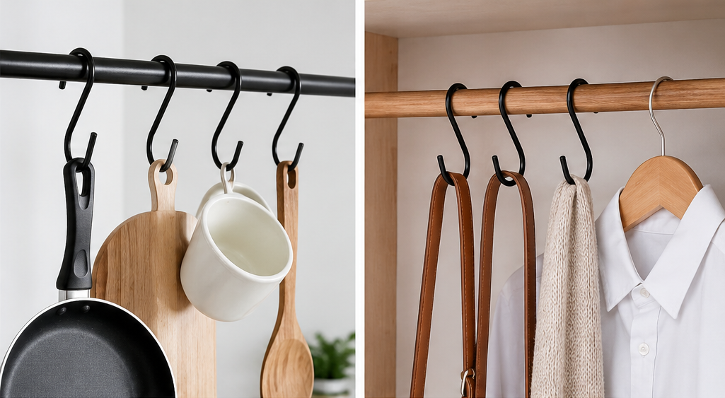 Buy Heavy Duty Black Metal S Hooks Online for Kitchen, Closet, Bathroom and Garage Organization