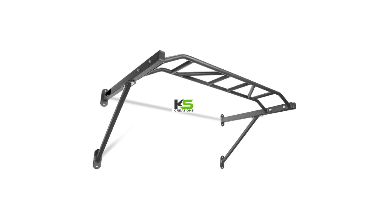 M BAR EXTRA SUPPORT Heavy Duty Wall Mounted Pull Up Bar for Home Gym by KS Creations