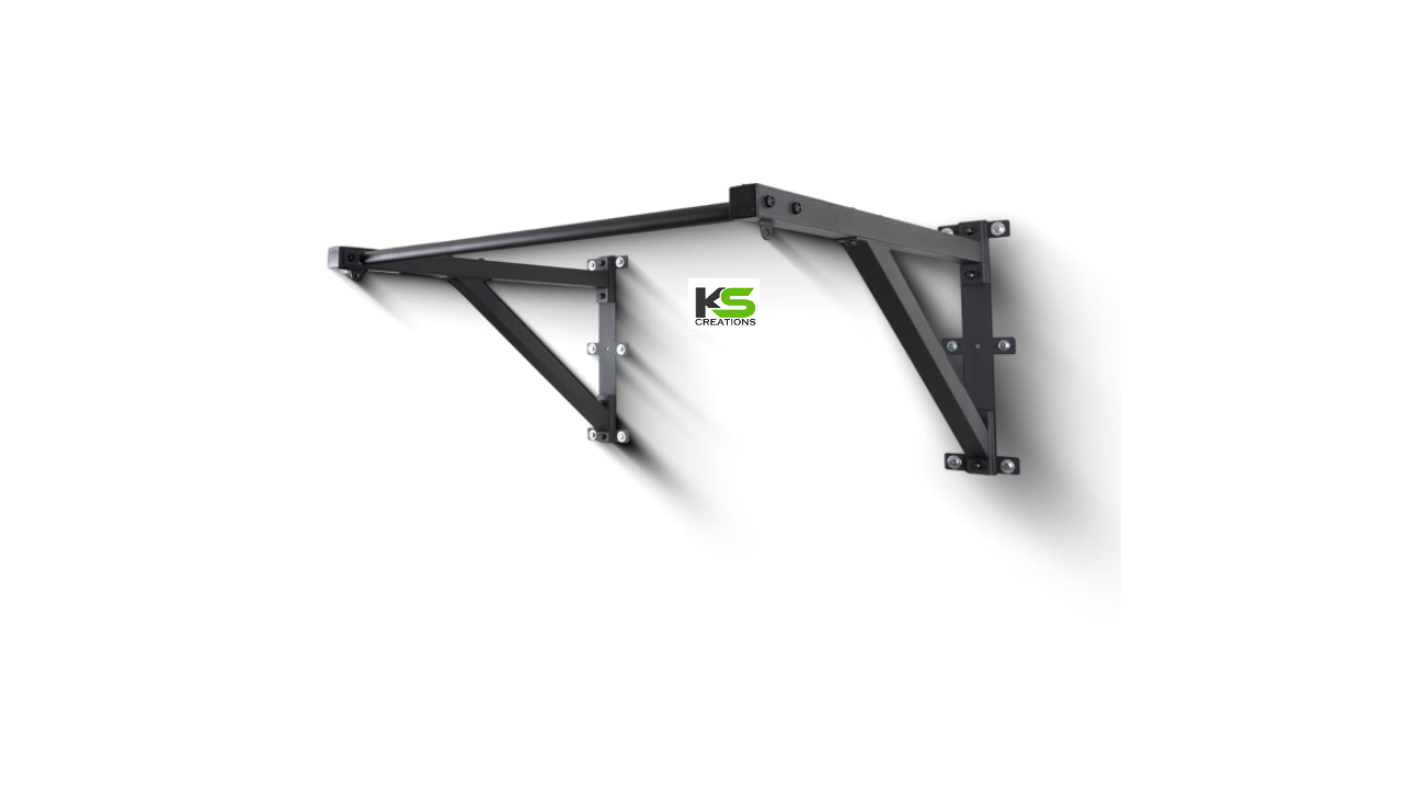 12F Back Support Black Long Patti Heavy Duty Wall Mounted Pull Up Bar for Home Gym Strength Training