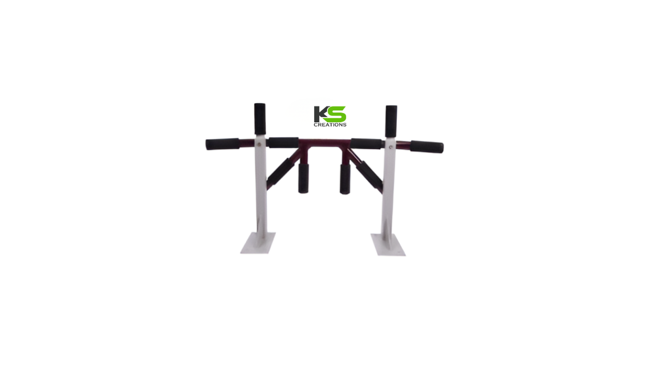Purple White Multigrip Pull Up Bar wall mounted for home gym