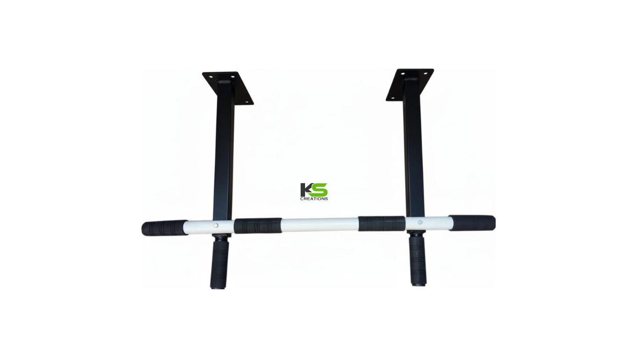 Black & White Simple Chin Up Bar heavy-duty wall mounted pull up bar for home gym workouts by KS Creations