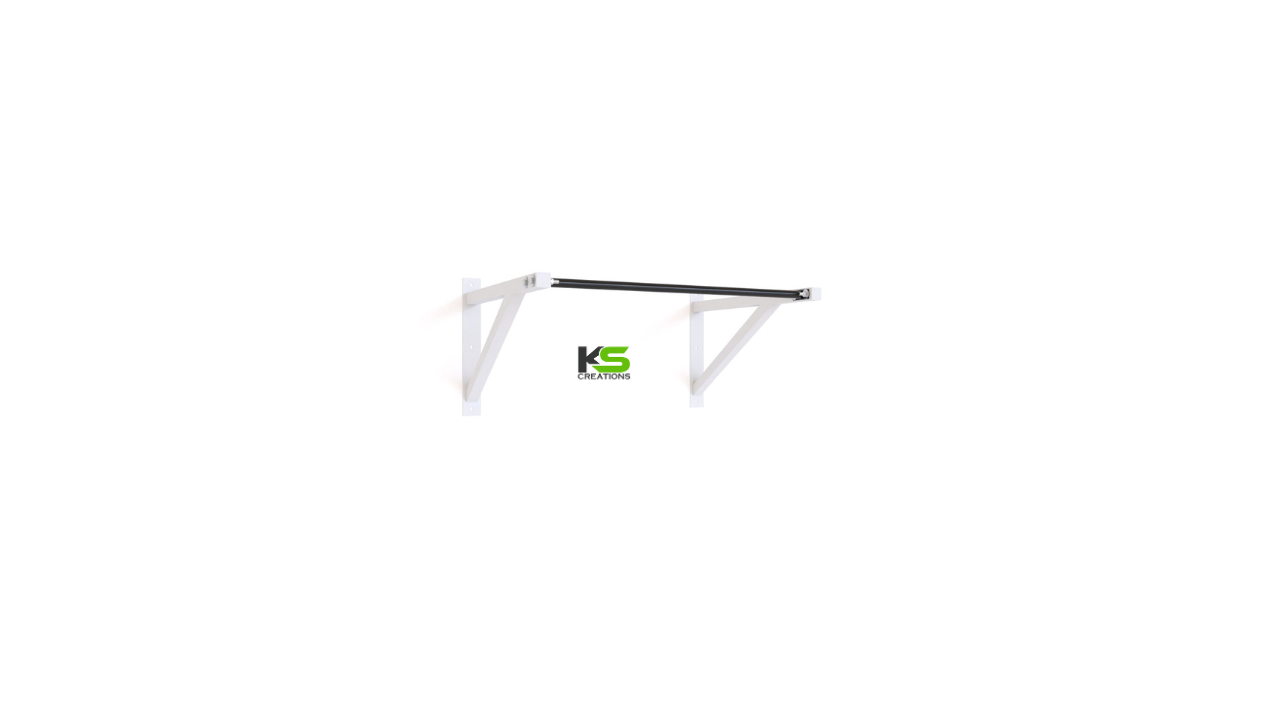 Single Bar White Black Wall, Joist & Ceiling Mounted Heavy Duty Pull Up Bar for Home Gym Strength Training