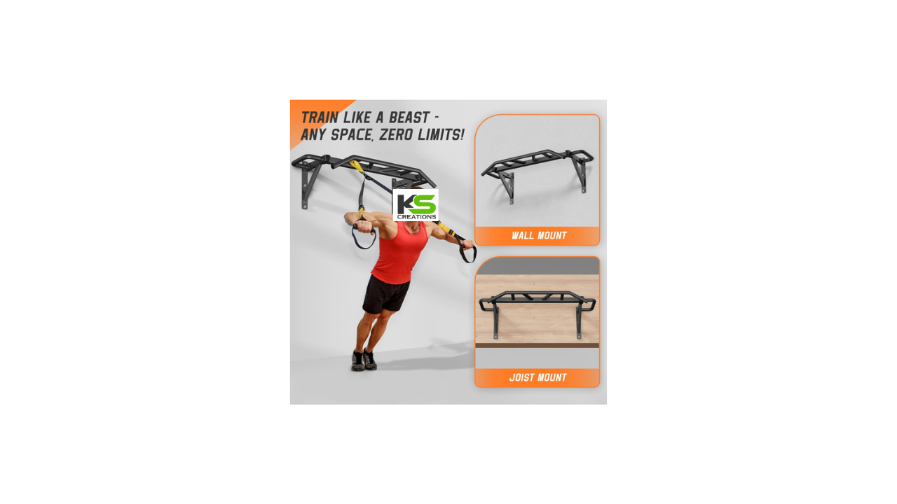 Multi-Mount Pull Up Bar with 14 grip positions for home gym