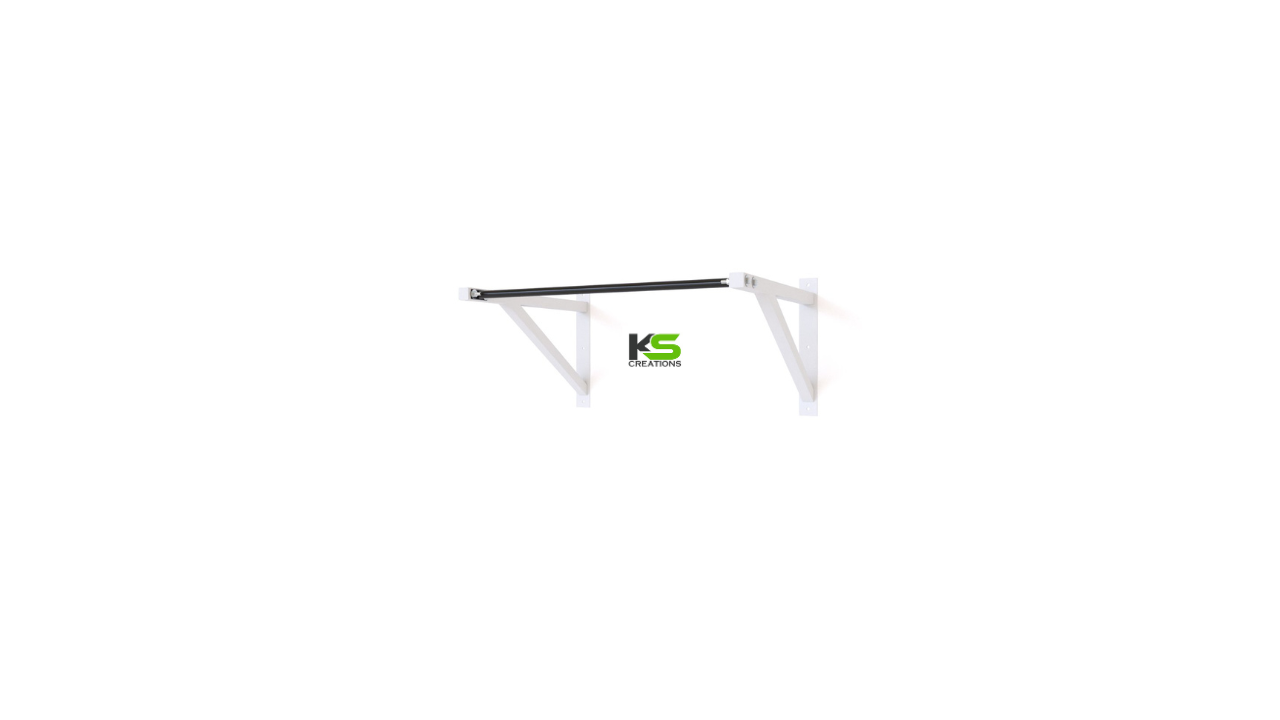 Single Bar White Black Wall, Joist & Ceiling Mounted Heavy Duty Pull Up Bar for Home Gym Strength Training