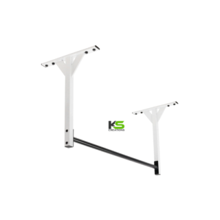 Single Bar White & Black Ceiling Pull-Up Bar for Home Gym Strength Training