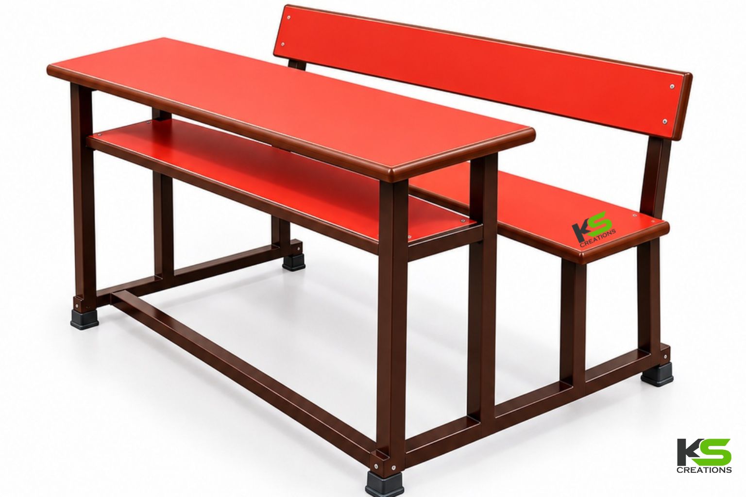 2 seater primary school desk with bench