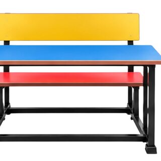 A colourful, sturdy & practical 2-seater classroom desk designed to make learning more comfortable and classrooms more vibrant