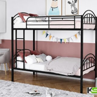 LuxeGuard Premium Metal Bunk Bed ā Luxury Twin-Level Bed with Safe-Rail Design, 240 kg Capacity & Customizable Height