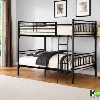 Durable Metal Bunk Bed for PG & Hostel | Heavy-Duty 2-Tier Double Bunk Bed with Safety Rails & Ladder