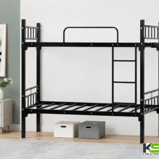 Space-Saving Double Decker Metal Bunk Bed with Ladder, Guardrails & 240 KG Load Capacity