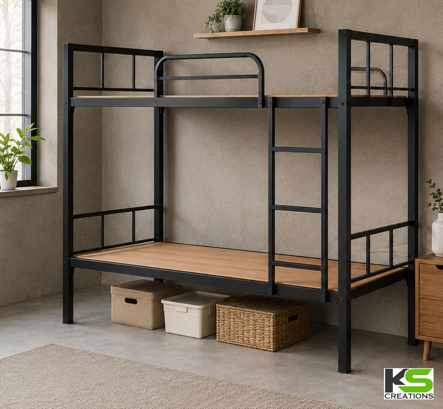 Premium Metal Bunk Bed for Hostels & Cottages ā 240 KG Capacity, 365 Height, Heavy-Duty Frame